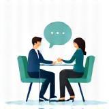 Icon representing a meeting or consultation.